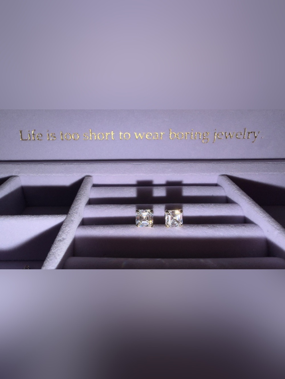 Melinda Maria Jewelry-The Queen's 8mm Studs-Gold/White Diamondettes NIB - Picture 6 of 11